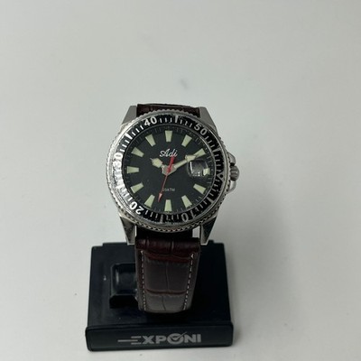 Adi Diver Men's Watch 200M Black Dial Date Cyclops Rotating Bezel 40 MM