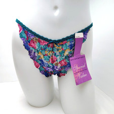 NWT Vintage Maidenform Hi Cut LACE THONG Panty Sz 5 Floral High Leg 90s Y2K Sm
