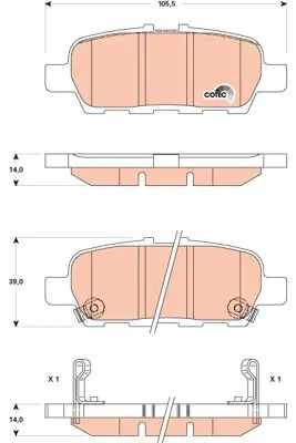 Pastiglie freno GDB3508 TRW per NISSAN JUKE PULSAR Hatchback JUKE Van LEAF CUBE