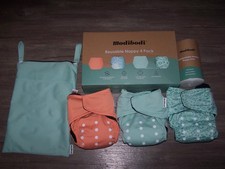 MODIBODI BABY REUSABLE NAPPY BRAND NEW 4 PACK IN BOX AND 3 PACK IN BAG