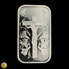 Vintage 1oz .999 Fine Silver Jesus Crucifixion Art Bar -E734