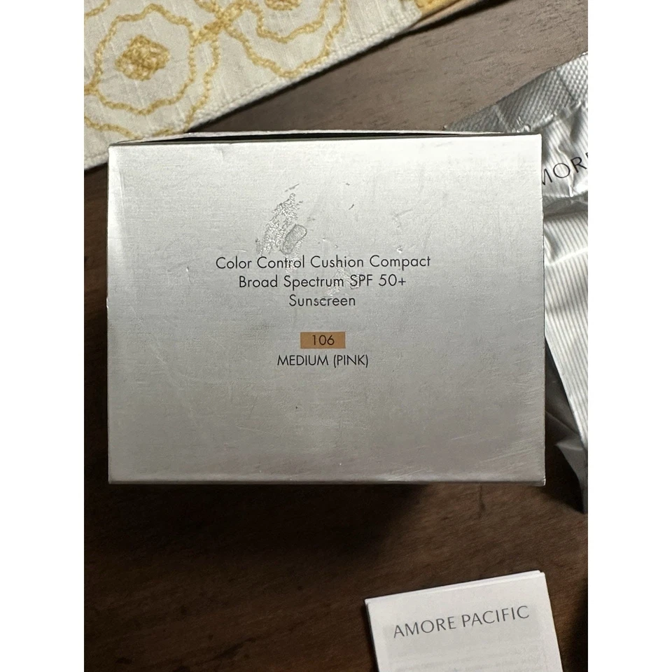 AmorePacific Color Control Cushion Compact SPF 50 #106 Medium Pink + Refill NEW - Image 3 of 4