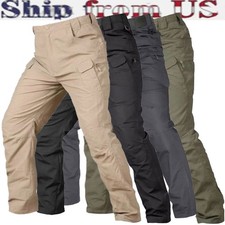 Mens Cargo Pants Tactical Waterproof Work Pants Outdoor Hiking Combat Trousers