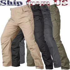 Mens Cargo Pants Tactical Waterproof Work Pants Outdoor Hiking Combat Trousers
