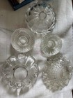 Vtg 50s-60s  Anchor Hocking Boopie Style Beaded Clear Glass Candle Holders FIVE — photo 1