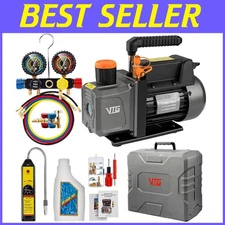 Professional 4-Way Manifold Gauge & Vacuum Pump Kit for Mini Split Systems