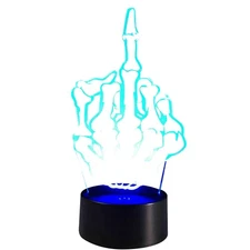 7 Color Changing Hot Middle Finger 3D LED illusion Night Light Desk Table Lamp C