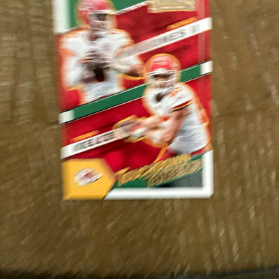 Panini Contenders Patrick Mahomes II Travis Kelce #TDT-KC Chiefs NFL Insert Card