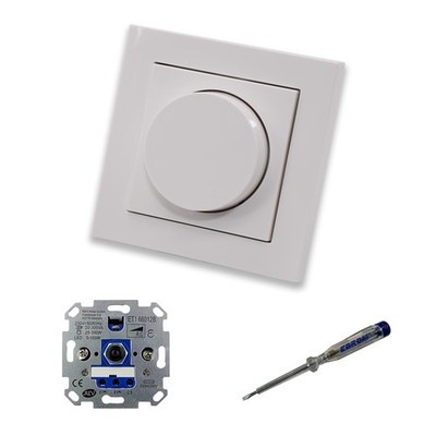 REV Ritter LED Dimmer + Gira  065003 Einfachrahmen E2 reinweiß