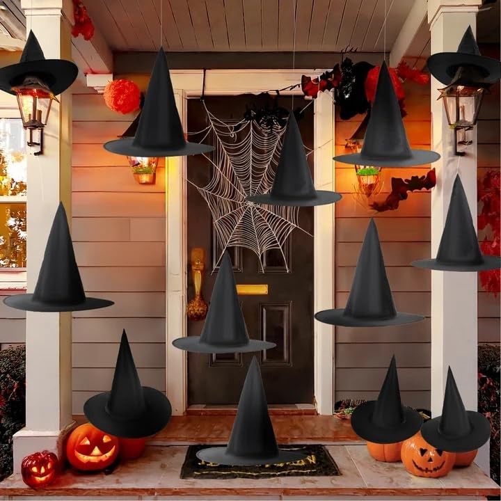 RAINFLOW Halloween Floating Witch Hats - Hanging Witches Hats,Black Witch Hat...