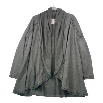 Freeloader Open Front Gray Cotton Cardigan Sweater Small- Oversized Fit
