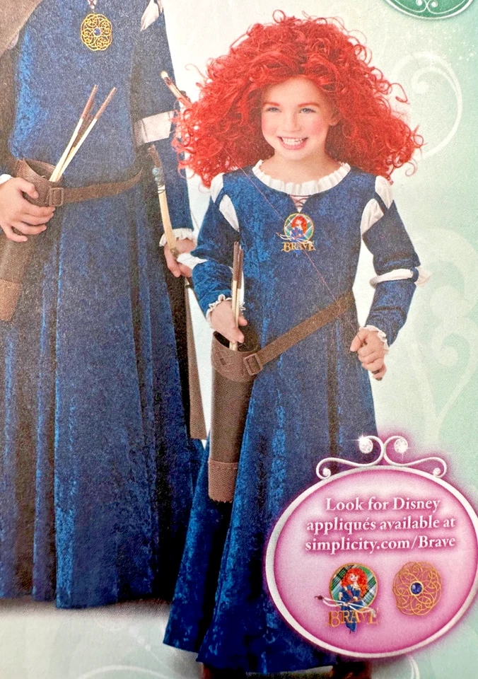 DISNEY BRAVE Merida Costume DRESS Pattern Princess Simplicity 1557 Girls Sz7-14 - Image 3 of 4