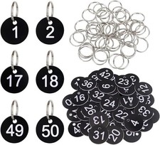 Numbers Tags Plastic Numbered Tags Round Numbered Key Tag Key Chains