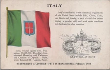 Postcard Italy Strawbridge Clothier Fete Internationale February 1910