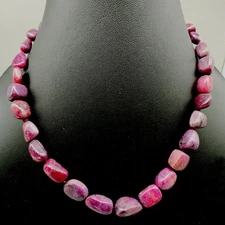 Stauer Authentic Raw Polished Ruby Necklace 19” Graduating