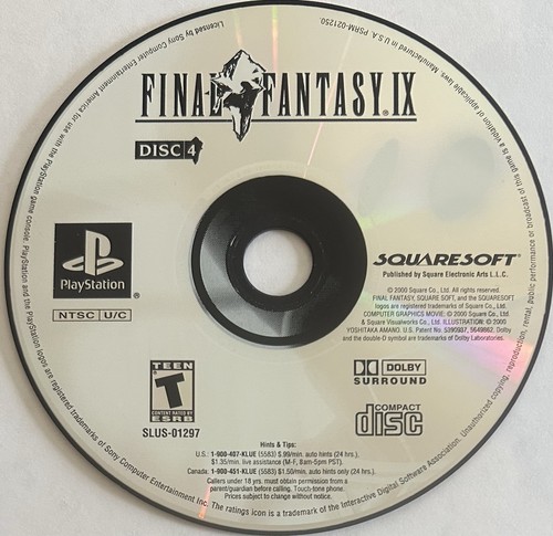 Final Fantasy IX / 9 (PlayStation 1, PS1) DISC 4 ONLY | NO TRACKING | M2158