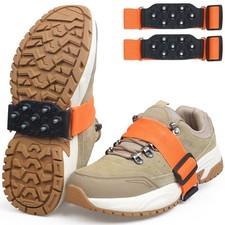 Ice Cleats Mid-Sole Snow Traction Cleats Crampons for Shoes and Boots Rotatab...