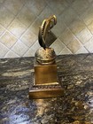 Vintage 1970s Metal Fishing Trophy Bronze Color Pot Metal 11.5” H x 5.5” Sq Base — photo 4