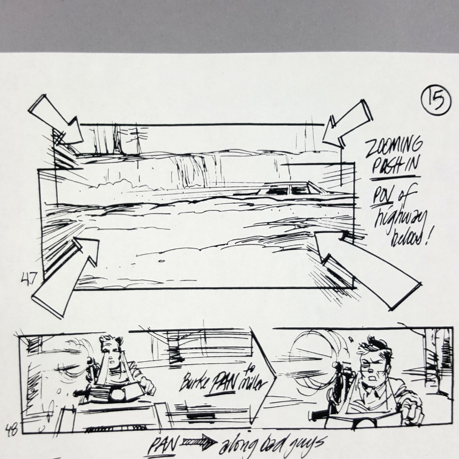 Image 3 of Die Hard 2 - Production Used Storyboard, Bruce Willis Snowmobile Chase, Prop 15