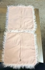 Pink Faux Fur Throw Pillow Covers 18x18 Set of 2 Soft Shaggy Decorative