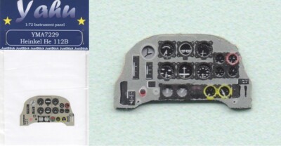 YAHU PRE-PAINTED PHOTO ETCH 1/72 Heinkel He 112B Instrumententafel RS Models Bausatz