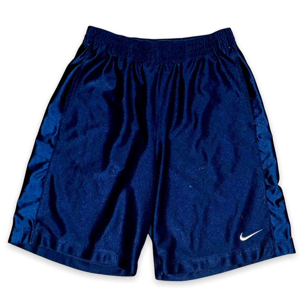 Nike Vintage Rare Dazzle Basketball Shorts Silky Shiny Navy Blue