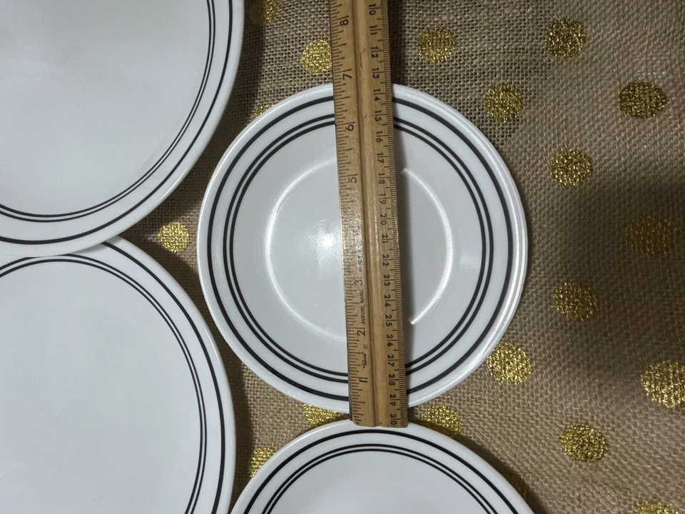 Lote De 8 Corelle (Corning) CLÁSICO CAFÉ NEGRO 6 Platos de Cena y 2 Ensalada de Pan Foto 3 de 4