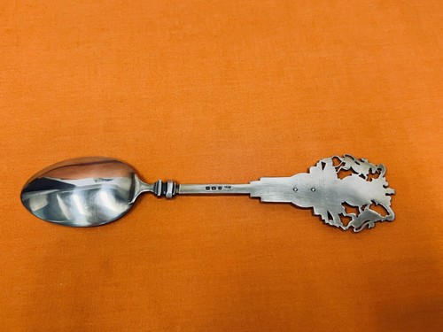 1937 English Sterling Silver & Enamel Coronation Spoon George VI & Elizabeth - Picture 9 of 13