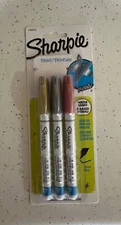 Sharpie Water-Based Metallic Paint Markers Extra Fine Assorted 3/Pack 1783278