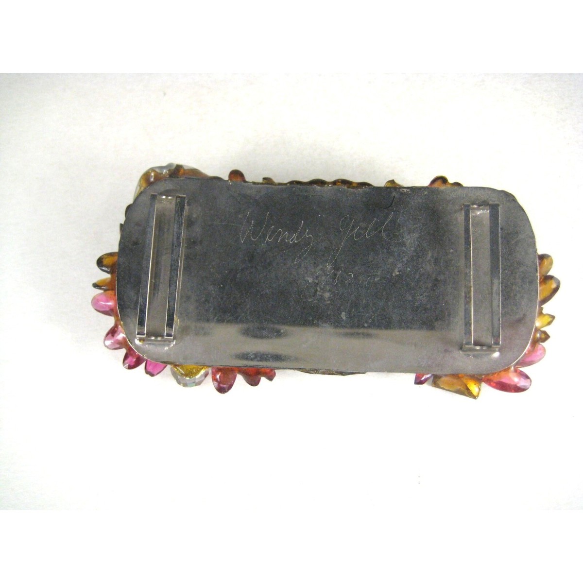Wendy Gell Handmade Crystal Chunky Belt Buckle Vintage 1982 Statement Art Glass Artisanal Glass Buckles - Etsy main image 3
