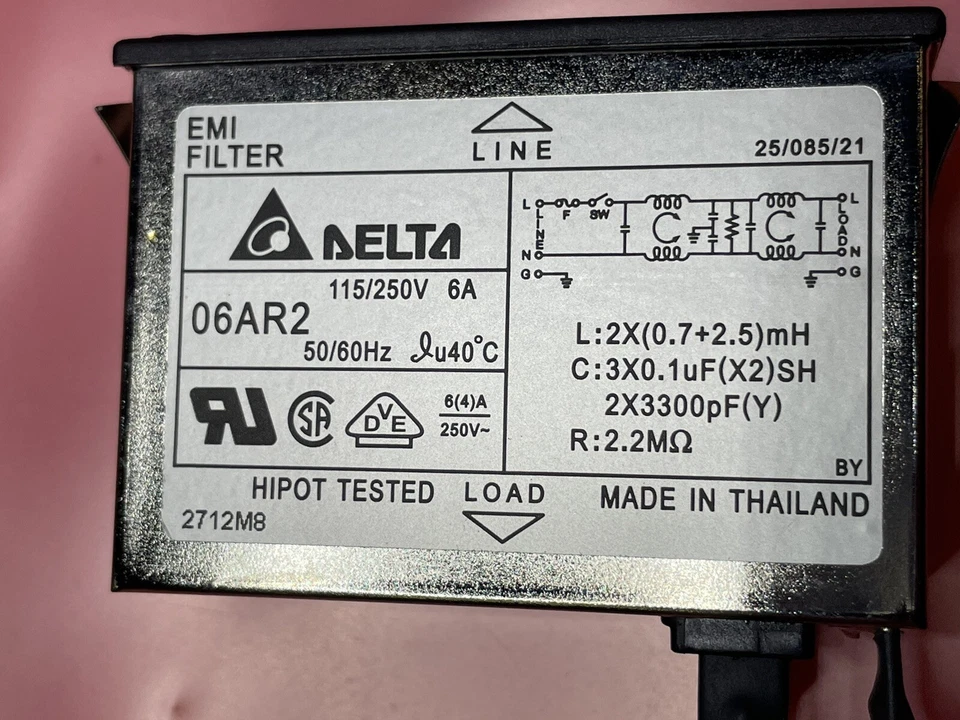 Delta 06AR2 (2 Count) 115/250VAC, 6A, Snap-In Mounting, N/A-Lug, SIP Switch - Image 4 of 4
