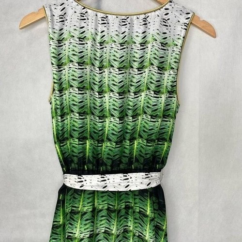 SFIZIO ladies dress sleeveless flowy green white black size 4 Made in USA - Picture 13 of 14