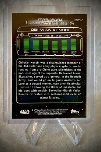 2018 STAR WARS Galactic Files - OBI-WAN KENOBI - Orange Card #ROTS-21 - Picture 2 of 5