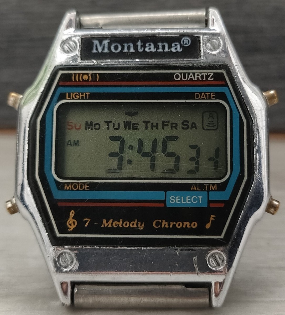 Rare Watch Montana Vintage Digital Alarm Melody Chrono Retro