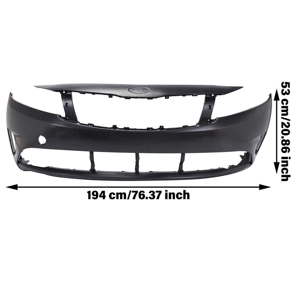 Front Bumper Cover Upper Lower Grille w/ Fog Lamps For 2017-2018 Kia Forte 5PCS - Image 3 of 4