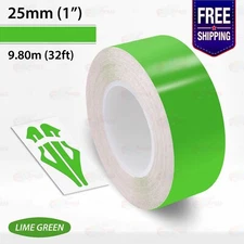 LIME GREEN 1" PIN STRIPE Car Model Motorcycle Decal TAPE Vinyl Sticker 25mm