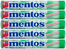 5x Mentos Spearmint Flavor Chewy Dragees 38g