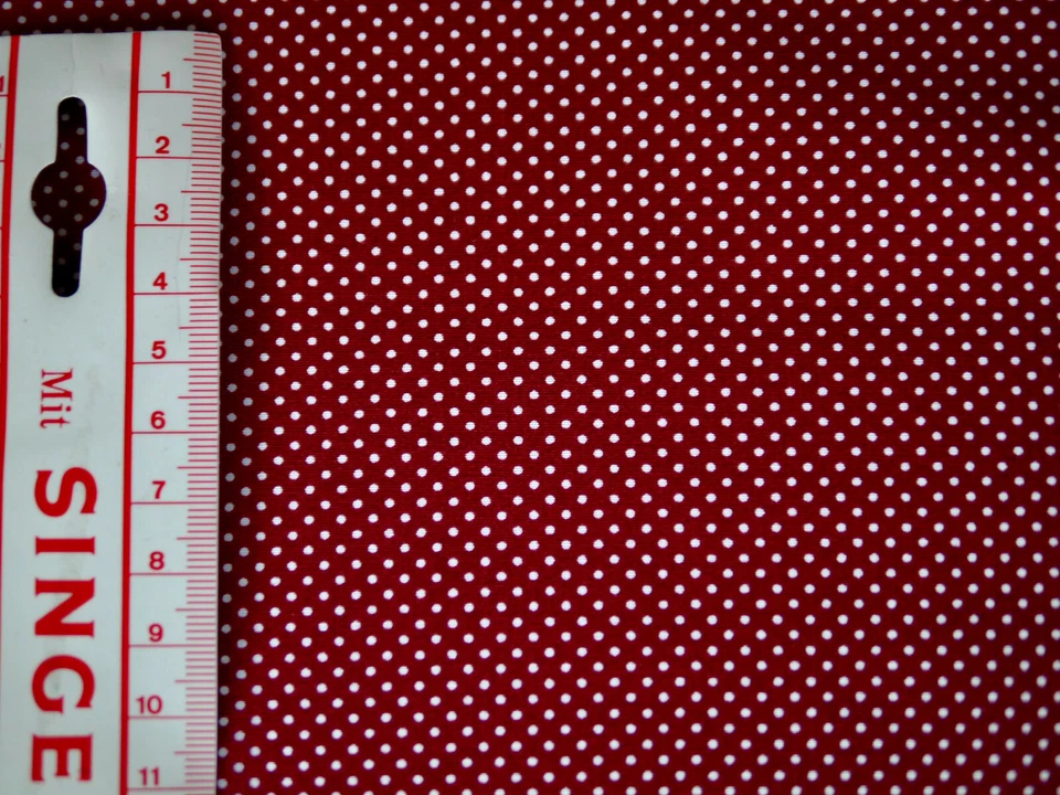 Baumwollstoff Kleiderstoff Tupfen Punkte gepunktet Kombistoff Dots weinrot-weiß - Bild 4 von 4