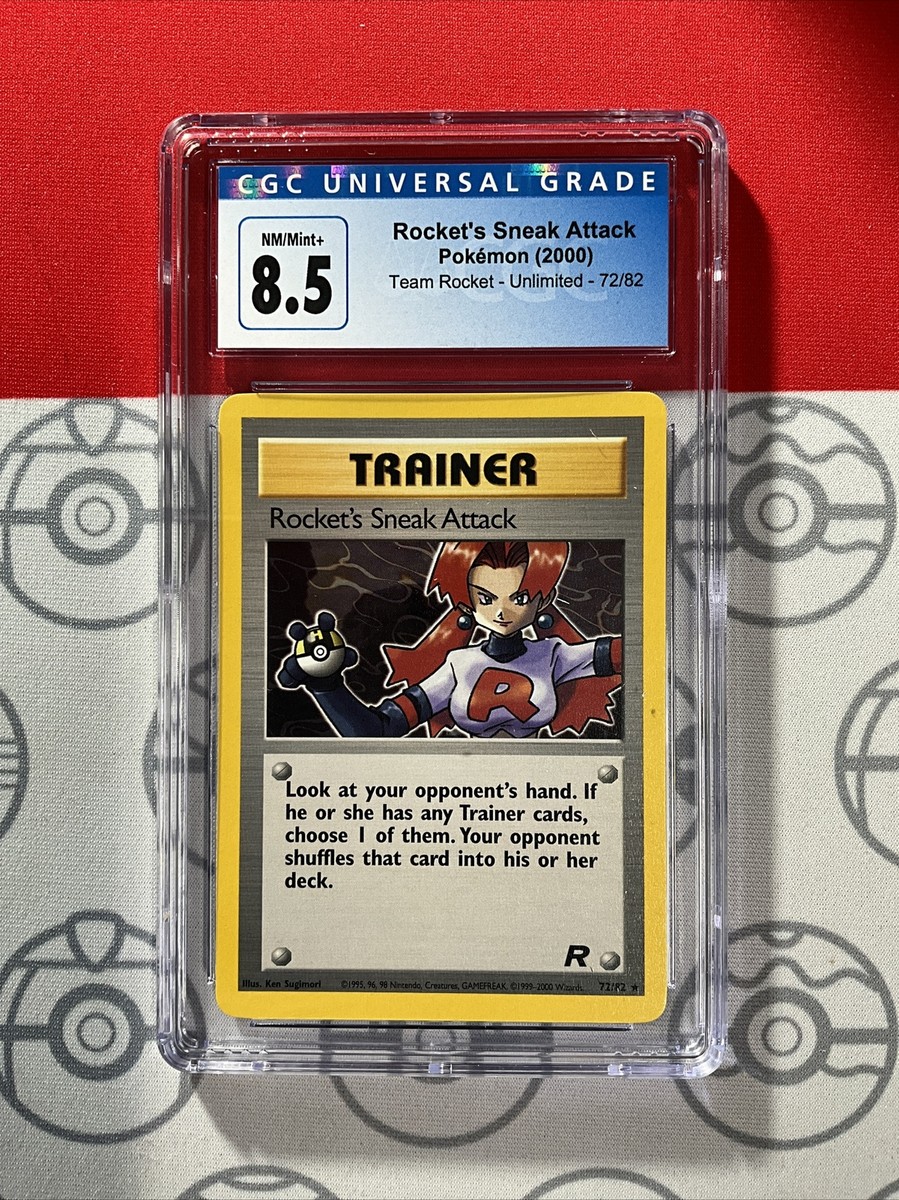 CGC 8.5 Pokemon Team Rocket Unlimited 72/82 Rockets Sneak Attack