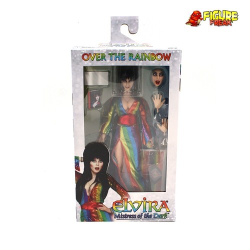 Figura vestida NECA Elvira Mistress of the Dark Over the Rainbow 8" (¡Caja casi nueva!) - Imagen 2 de 6