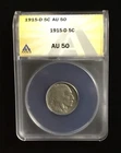 1915-D 5c Buffalo Nickel ANACS  AU 50