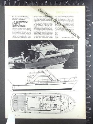 1968 1 page FEATURE, Chris Craft 42 Commander Sports Convertible motoryacht boat