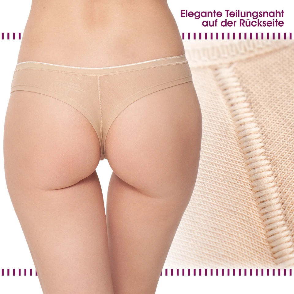Celodoro Damen Basic String Tanga (3er Pack) Mini-Slip mit Zier-Logo - Bild 3 von 4