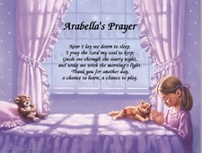 Little Girls Prayer PERSONALIZED with Name childs bedroom decor little girls ro
