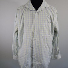 Pronto Uomo Shirt Mens 17.5 34/35 Non Iron Pocket Button Up Plaid Long Sleeve