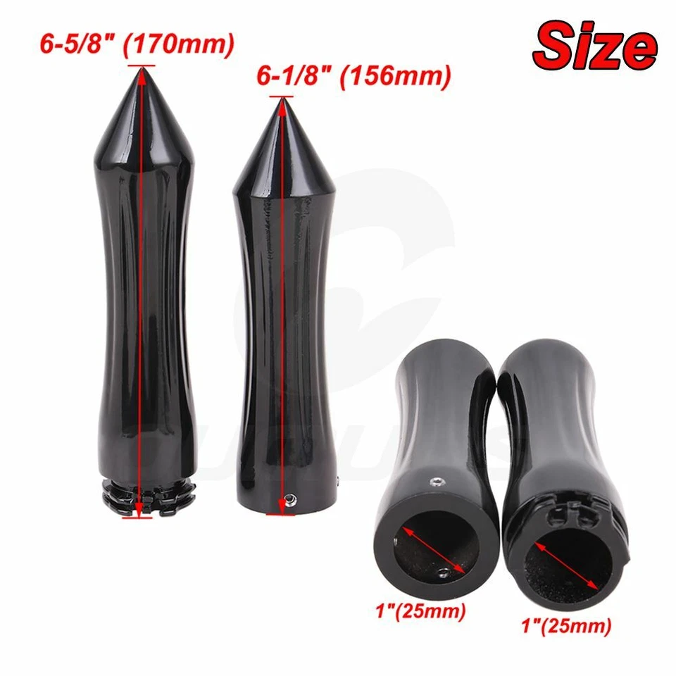 2x 1" Motorcycle Handlebar Hand Grips For Harley Softail Sportster Chopper Black - Image 2 of 4