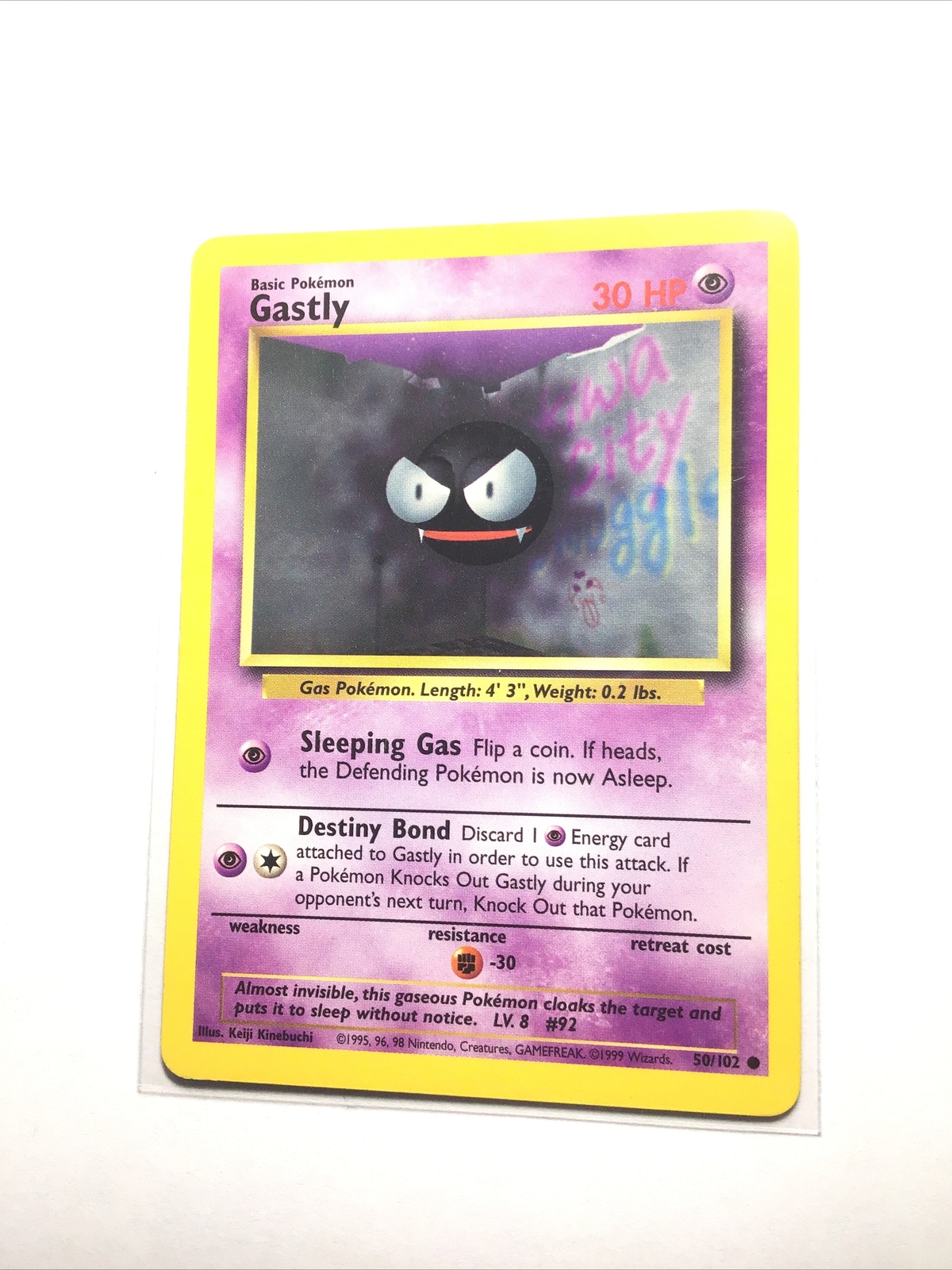 GASTLY - 50/102 - Base Set - Pokemon Card - LP