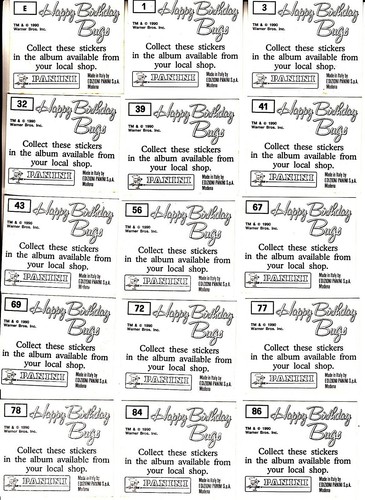 1990 PANINI HAPPY BIRTHDAY BUGS 55 STICKERS LOT NO DUPS. - Picture 6 of 8