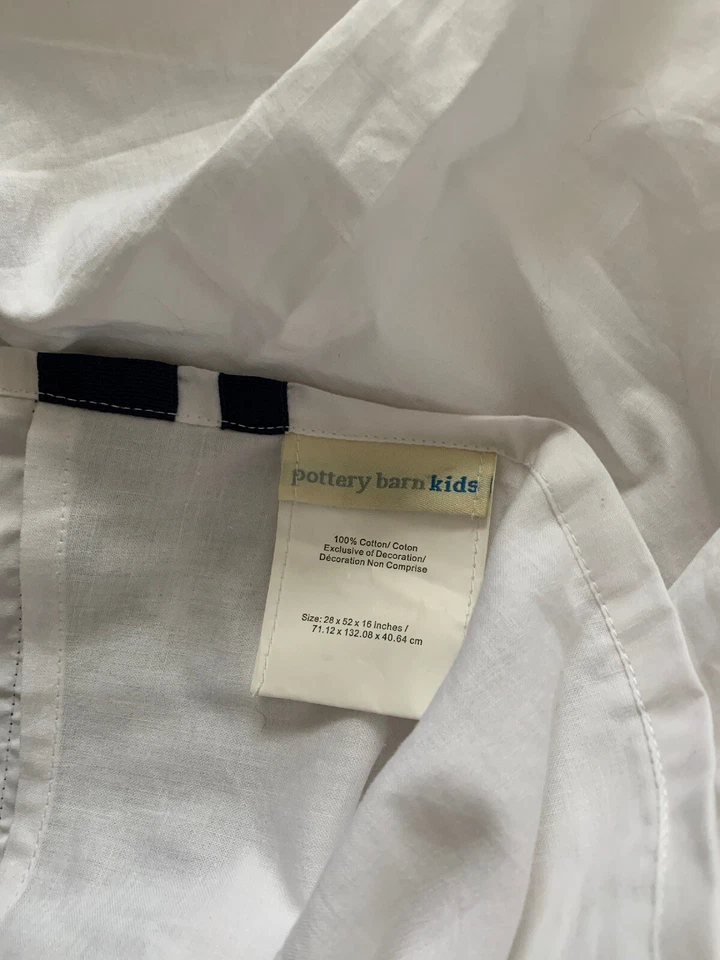 Pottery Barn Kids Toddler Bedding Blue Harper Skirt Crib - Image 4 of 4