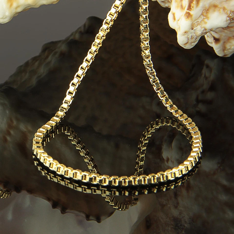 Venezianerkette 2 mm Kette Echt 750er Gold 18K vergoldet Damen Herren K1442L - Bild 2 von 4
